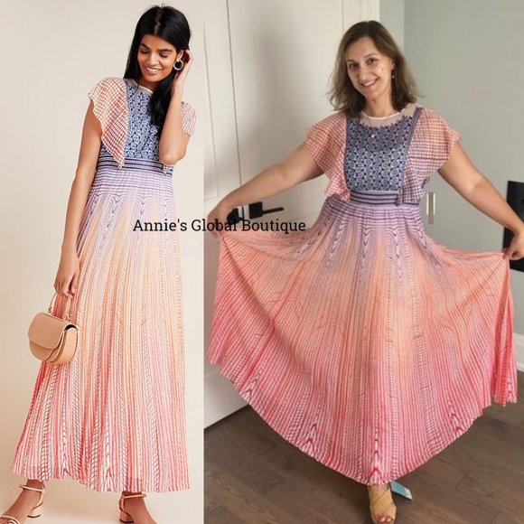 NWT ANTHROPOLOGIE Geisha Designs Savita Maxi Dress - Picture 15 of 16